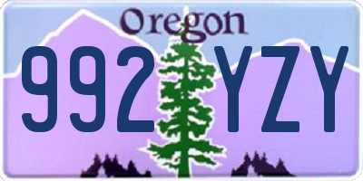 OR license plate 992YZY