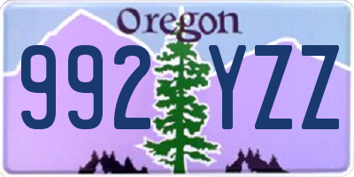 OR license plate 992YZZ