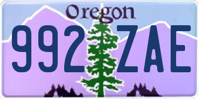 OR license plate 992ZAE