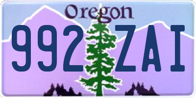 OR license plate 992ZAI