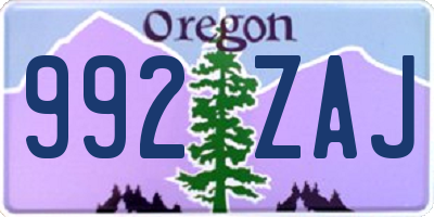 OR license plate 992ZAJ