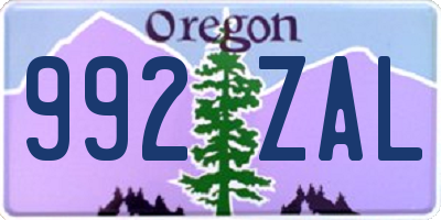 OR license plate 992ZAL