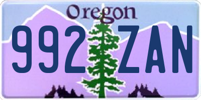 OR license plate 992ZAN