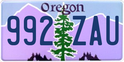 OR license plate 992ZAU