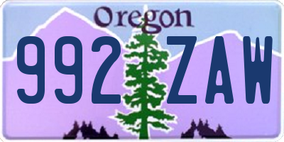 OR license plate 992ZAW