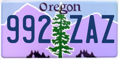 OR license plate 992ZAZ