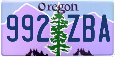 OR license plate 992ZBA