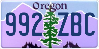 OR license plate 992ZBC