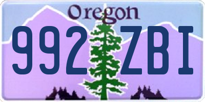 OR license plate 992ZBI