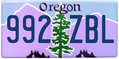 OR license plate 992ZBL