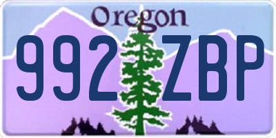 OR license plate 992ZBP