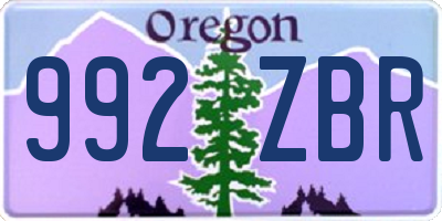 OR license plate 992ZBR
