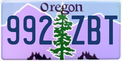 OR license plate 992ZBT