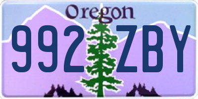 OR license plate 992ZBY