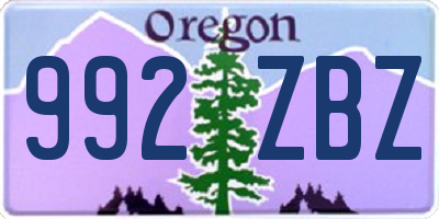OR license plate 992ZBZ