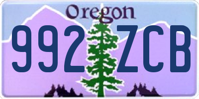 OR license plate 992ZCB