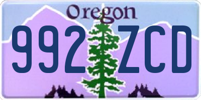 OR license plate 992ZCD