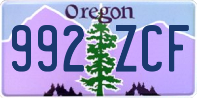 OR license plate 992ZCF