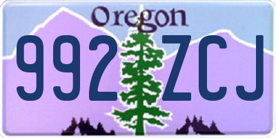 OR license plate 992ZCJ