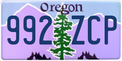 OR license plate 992ZCP