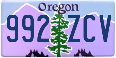 OR license plate 992ZCV