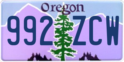 OR license plate 992ZCW