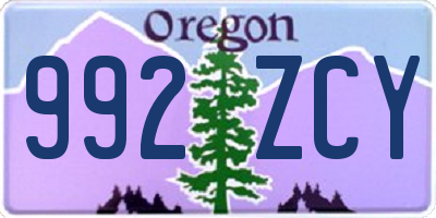 OR license plate 992ZCY