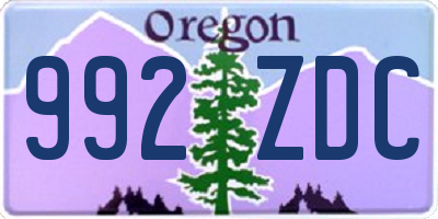 OR license plate 992ZDC