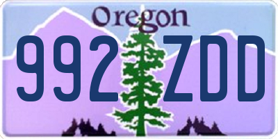 OR license plate 992ZDD