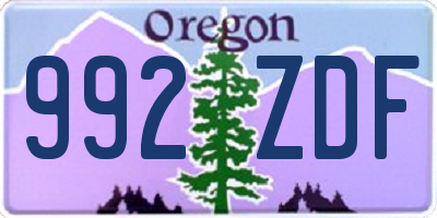 OR license plate 992ZDF