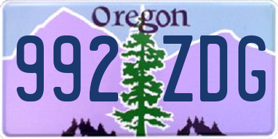 OR license plate 992ZDG