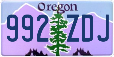 OR license plate 992ZDJ