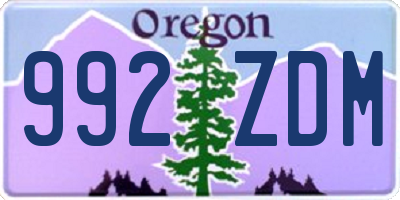 OR license plate 992ZDM