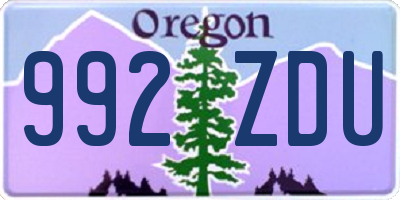 OR license plate 992ZDU