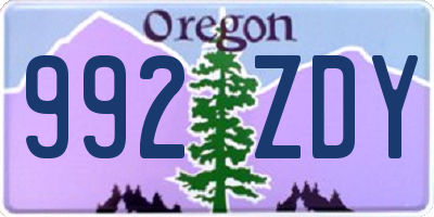 OR license plate 992ZDY