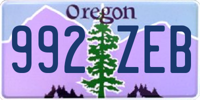 OR license plate 992ZEB