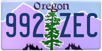 OR license plate 992ZEC