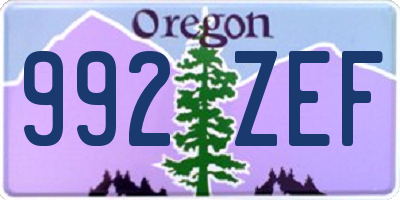 OR license plate 992ZEF