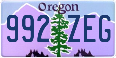 OR license plate 992ZEG