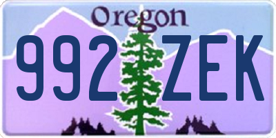 OR license plate 992ZEK