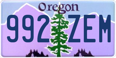 OR license plate 992ZEM