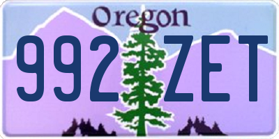 OR license plate 992ZET