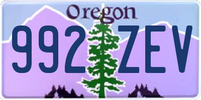 OR license plate 992ZEV