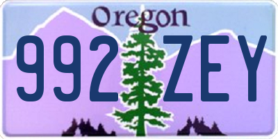 OR license plate 992ZEY