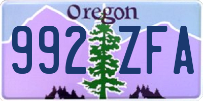 OR license plate 992ZFA