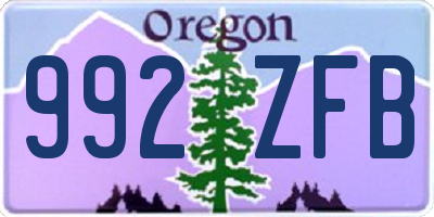 OR license plate 992ZFB
