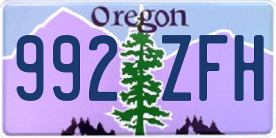 OR license plate 992ZFH