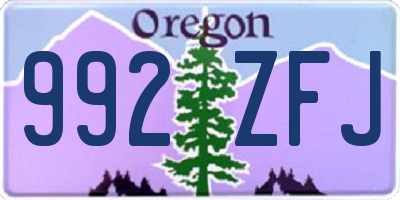OR license plate 992ZFJ