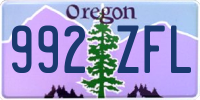 OR license plate 992ZFL