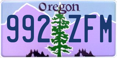 OR license plate 992ZFM